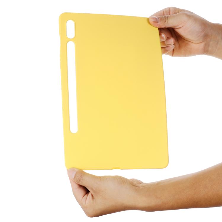 For Samsung Galaxy Tab S10 Lite 5G/S10/S10 FE Pure Color Liquid Silicone Shockproof Tablet Case(Yellow) by bashfashion