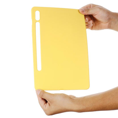For Samsung Galaxy Tab S10 Lite 5G/S10/S10 FE Pure Color Liquid Silicone Shockproof Tablet Case(Yellow) by bashfashion