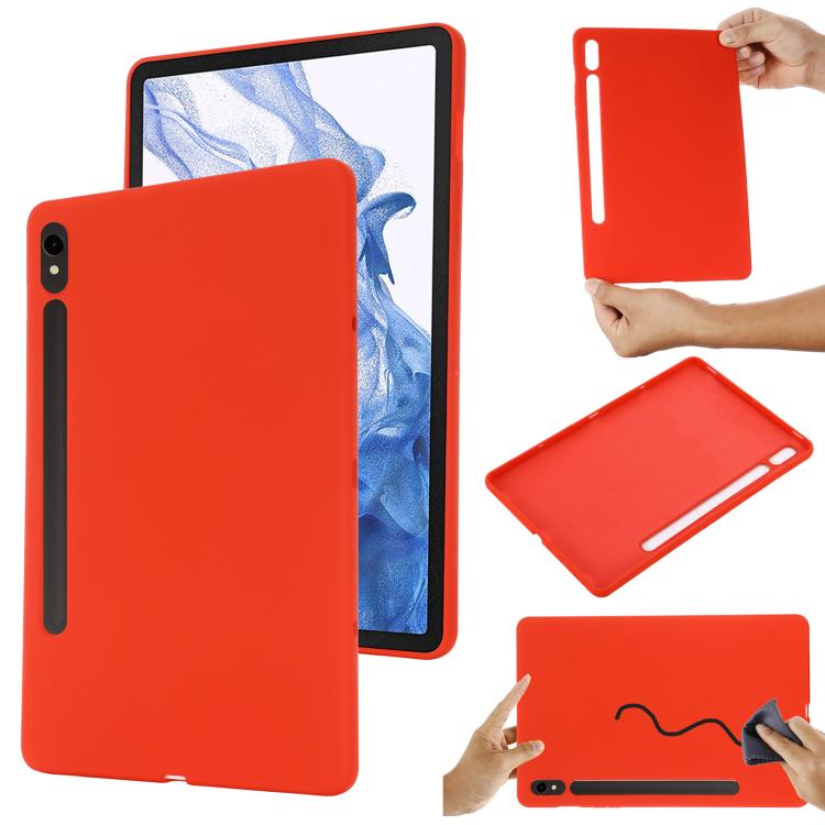 For Samsung Galaxy Tab S10 Lite 5G/S10/S10 FE Pure Color Liquid Silicone Shockproof Tablet Case(Red) by bashfashion