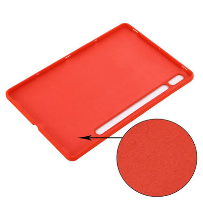 For Samsung Galaxy Tab S10 Lite 5G/S10/S10 FE Pure Color Liquid Silicone Shockproof Tablet Case(Red) by bashfashion