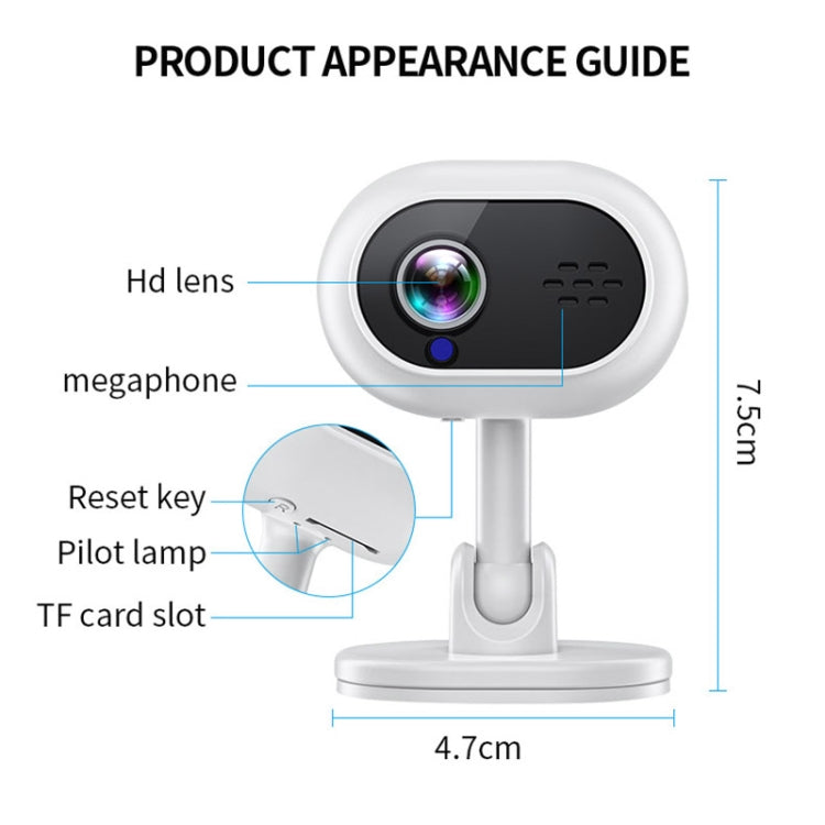 A4 1080P HD WiFi Smart Surveillance Camera Support Two-way Voice & Infrared Night Vision by bashfashion