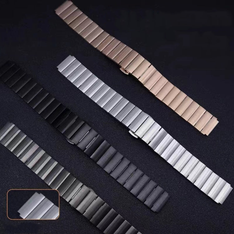 For Huawei Band 7 / B3 / Watch Fit Mini One Bead Butterfly Buckle Stainless Steel Watch Band(Black) by bashfashion