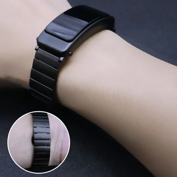 For Huawei Band 7 / B3 / Watch Fit Mini One Bead Butterfly Buckle Stainless Steel Watch Band(Black) by bashfashion