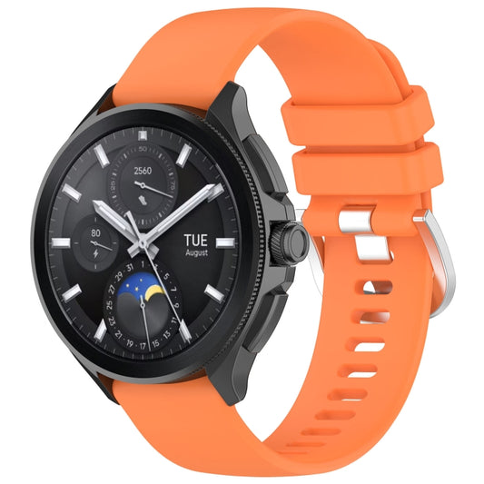 For Huawei Watch 2 Pro / Honor Watch 4 Pro Liquid Glossy Silver Buckle Silicone Watch Band(Orange) by bashfashion