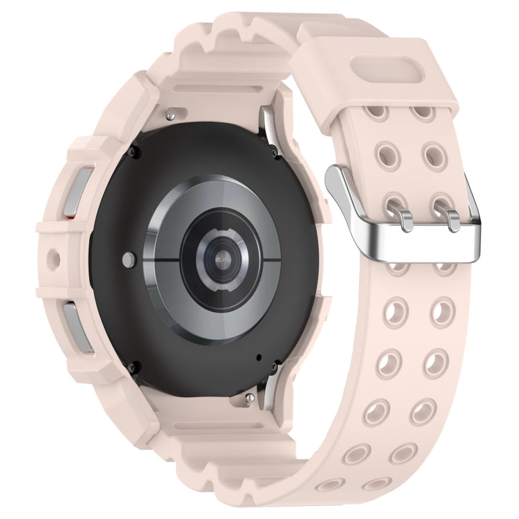 For Samsung Galaxy Watch 6 40mm Armor Silicone Watch Band + Watch Case Set(Pink) by bashfashion