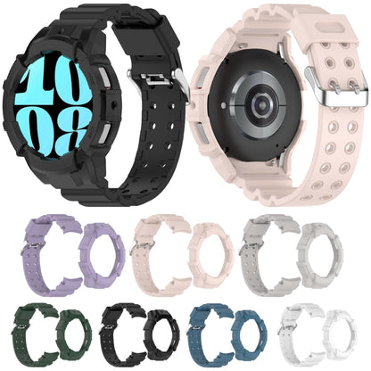 For Samsung Galaxy Watch 6 40mm Armor Silicone Watch Band + Watch Case Set(Pink) by bashfashion