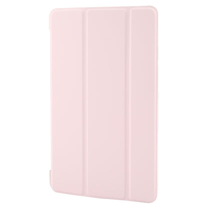 For Samsung Galaxy Tab A11 / A9 Tri-fold Holder Horizontal Flip TPU Leather Tablet Case(Pink) by bashfashion