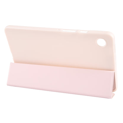 For Samsung Galaxy Tab A11 / A9 Tri-fold Holder Horizontal Flip TPU Leather Tablet Case(Pink) by bashfashion