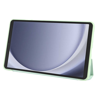 For Samsung Galaxy Tab A11 / A9 Tri-fold Holder Horizontal Flip TPU Leather Tablet Case(Green) by bashfashion