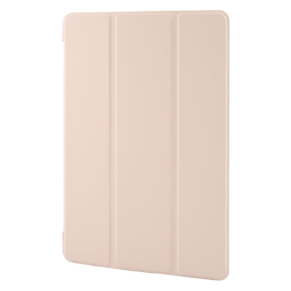 For Samsung Galaxy Tab A11+ / A9+ Tri-fold Holder Horizontal Flip TPU Leather Tablet Case(Pink) by bashfashion