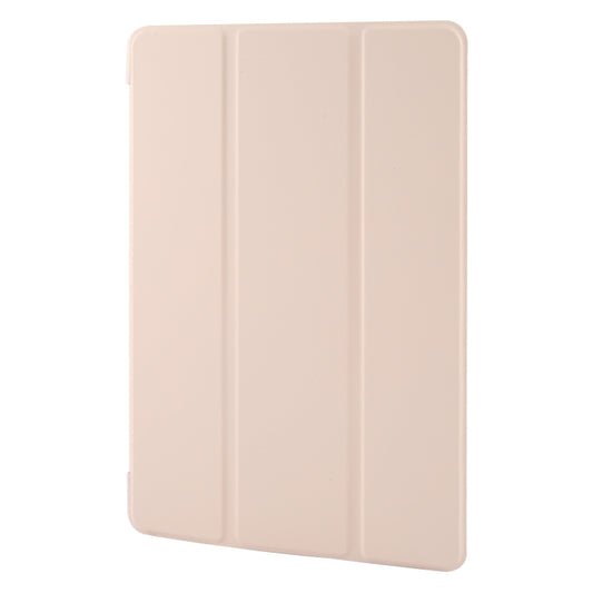 For Samsung Galaxy Tab A11+ / A9+ Tri-fold Holder Horizontal Flip TPU Leather Tablet Case(Pink) by bashfashion