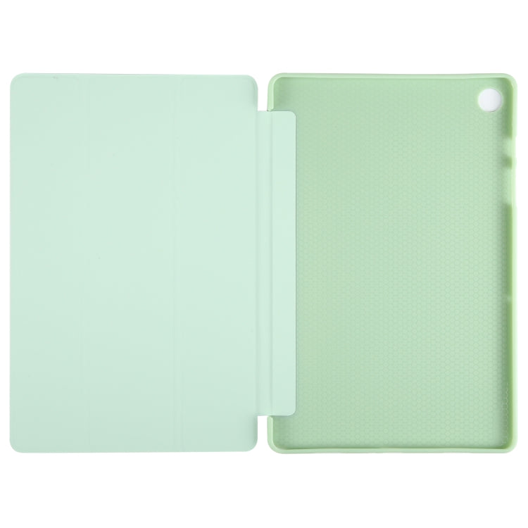 For Samsung Galaxy Tab A11+ / A9+ Tri-fold Holder Horizontal Flip TPU Leather Tablet Case(Green) by bashfashion