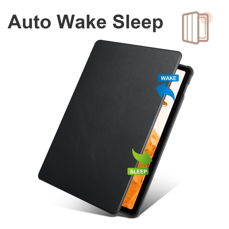 For Samsung Galaxy Tab S8+ X800 Acrylic 360 Degree Rotation Holder Tablet Leather Case(Black) by bashfashion