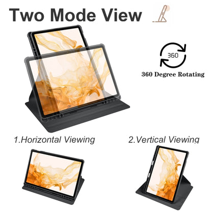 For Samsung Galaxy Tab S8+ X800 Acrylic 360 Degree Rotation Holder Tablet Leather Case(Black) by bashfashion