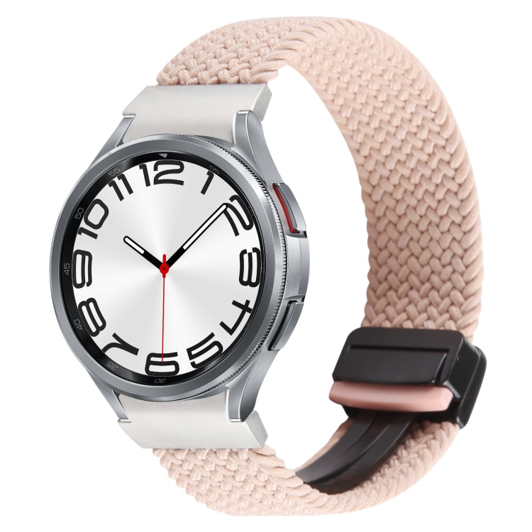 For Samsung Galaxy Watch 6 / 5 / 4 Magnetic Fold Buckle Nylon Woven Watch Band(Pink) by bashfashion