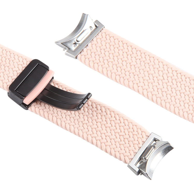 For Samsung Galaxy Watch 6 / 5 / 4 Magnetic Fold Buckle Nylon Woven Watch Band(Pink) by bashfashion