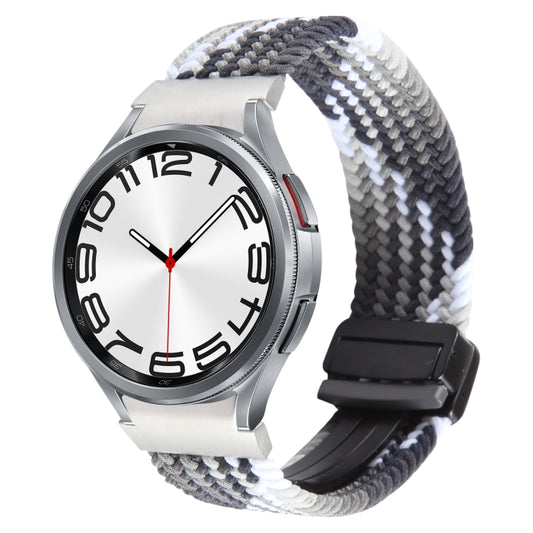 For Samsung Galaxy Watch 6 / 5 / 4 Magnetic Fold Buckle Nylon Woven Watch Band(Colorful Black) by bashfashion