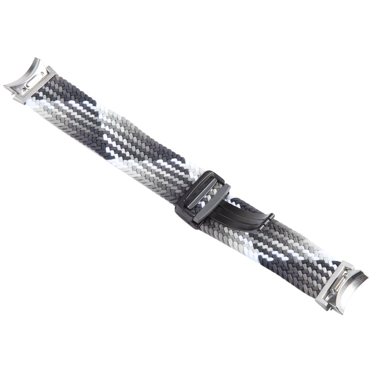 For Samsung Galaxy Watch 6 / 5 / 4 Magnetic Fold Buckle Nylon Woven Watch Band(Colorful Black) by bashfashion