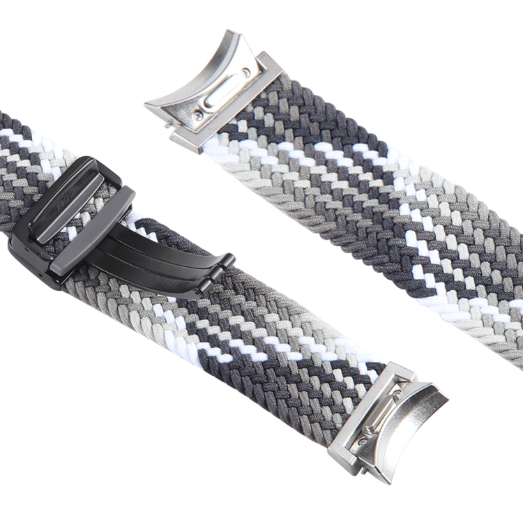 For Samsung Galaxy Watch 6 / 5 / 4 Magnetic Fold Buckle Nylon Woven Watch Band(Colorful Black) by bashfashion