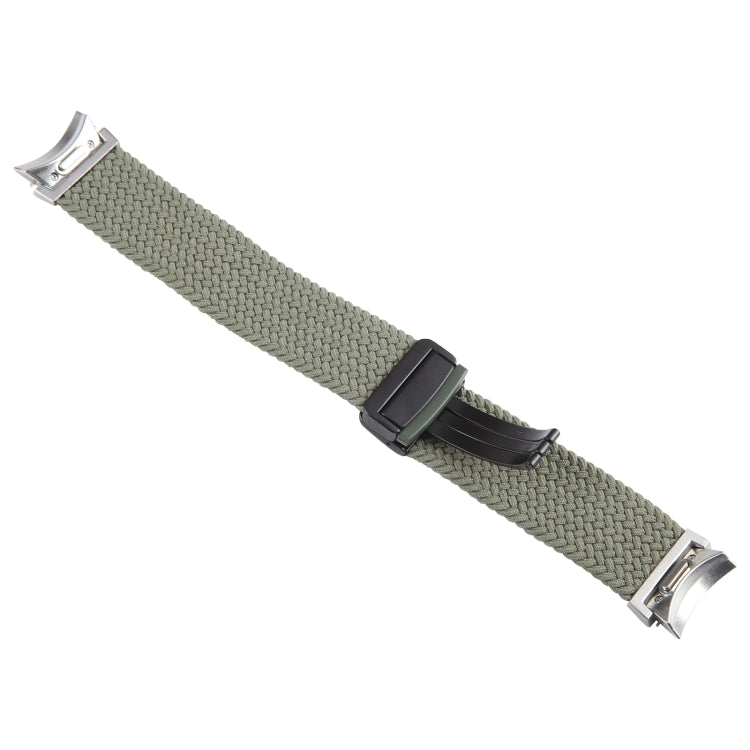 For Samsung Galaxy Watch 6 / 5 / 4 Magnetic Fold Buckle Nylon Woven Watch Band(Green) by bashfashion