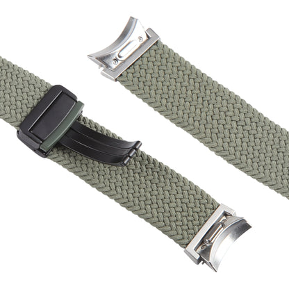For Samsung Galaxy Watch 6 / 5 / 4 Magnetic Fold Buckle Nylon Woven Watch Band(Green) by bashfashion