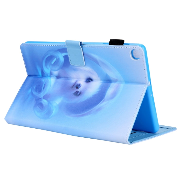 For Samsung Galaxy Tab A11+ / A9+ Colored Drawing Leather Tablet Case(Blue Dog) by bashfashion