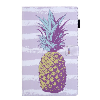 For Samsung Galaxy Tab A11+ / A9+ Colored Drawing Leather Tablet Case(Pineapple) by bashfashion