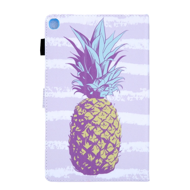 For Samsung Galaxy Tab A11 / A9 Colored Drawing Leather Tablet Case(Pineapple) by bashfashion
