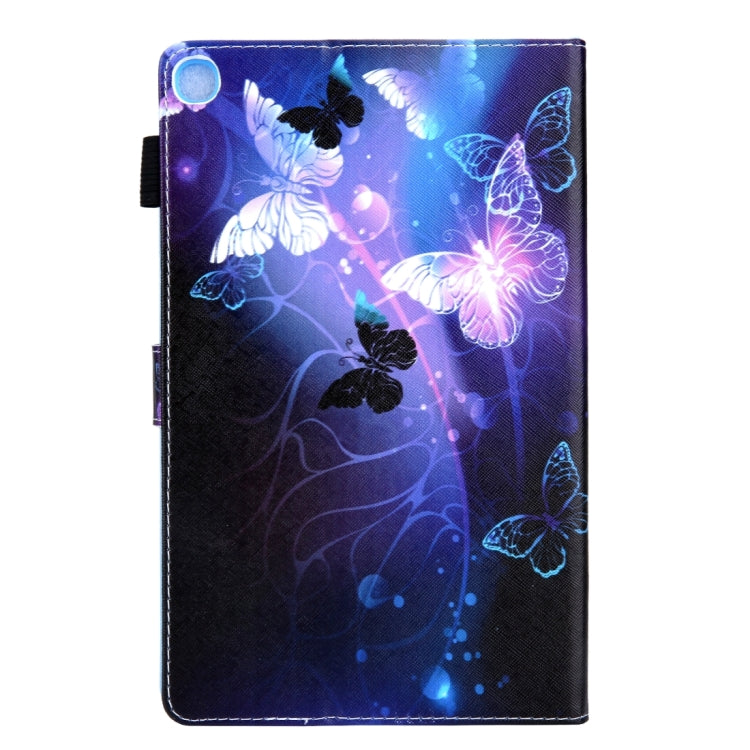 For Samsung Galaxy Tab A11 / A9 Colored Drawing Leather Tablet Case(Purple Butterfly) by bashfashion