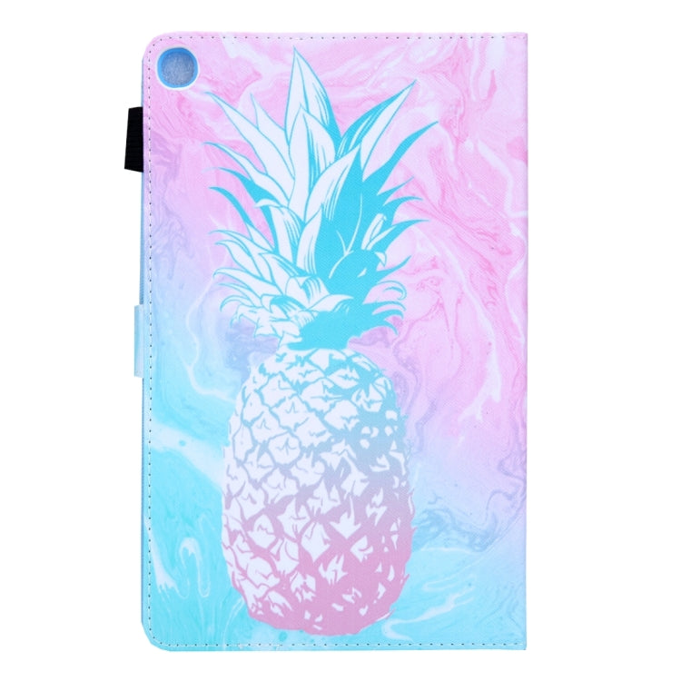 For Samsung Galaxy Tab A11 / A9 Colored Drawing Leather Tablet Case(Blue Pineapple) by bashfashion