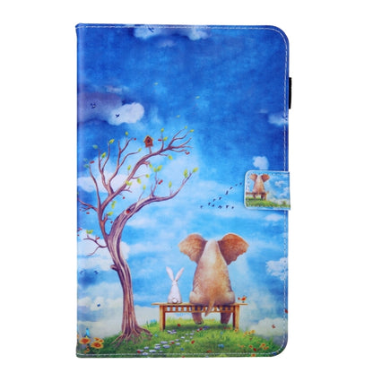 For Samsung Galaxy Tab A11 / A9 Colored Drawing Leather Tablet Case(Elephant Rabbit) by bashfashion