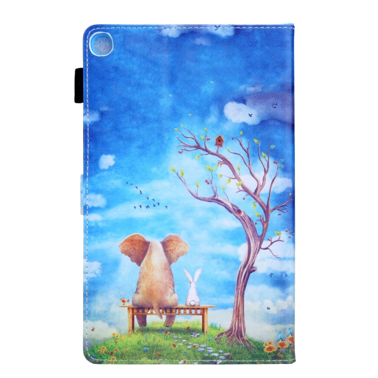 For Samsung Galaxy Tab A11 / A9 Colored Drawing Leather Tablet Case(Elephant Rabbit) by bashfashion