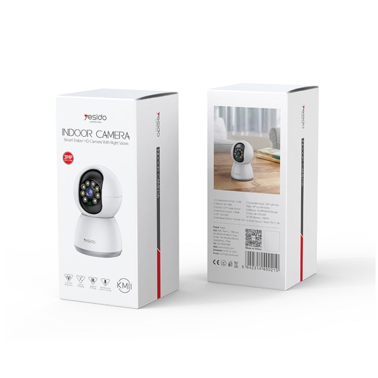 Yesido KM11 3.0MP Full Color Day and Night Smart 2.4G WIFI Camera, Specification:UK Plug by Yesido