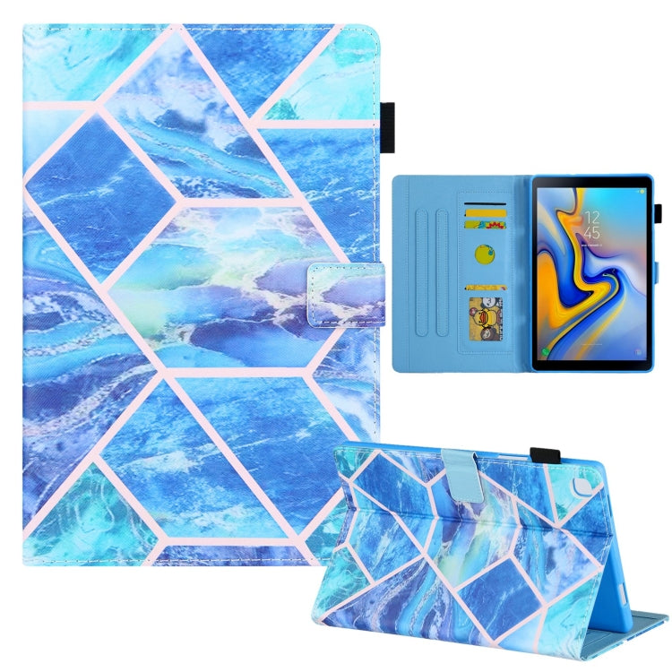 For Samsung Galaxy Tab A11 / A9 Colored Drawing Leather Tablet Case(Blue Grid) by bashfashion