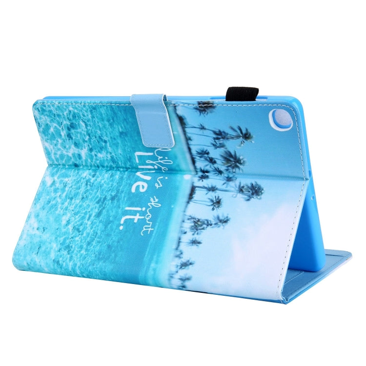 For Samsung Galaxy Tab A11+ / A9+ Colored Drawing Leather Tablet Case(Beach) by bashfashion