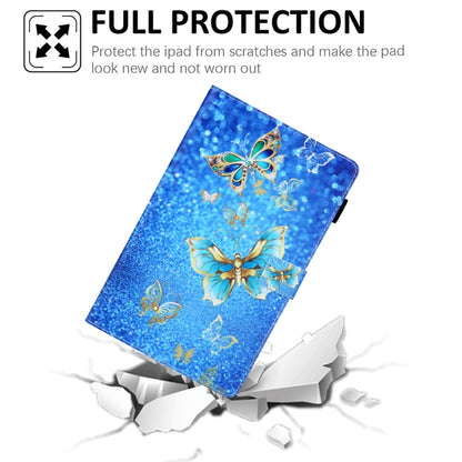 For Samsung Galaxy Tab A11 / A9 Colored Drawing Leather Tablet Case(Golden Butterfly) by bashfashion