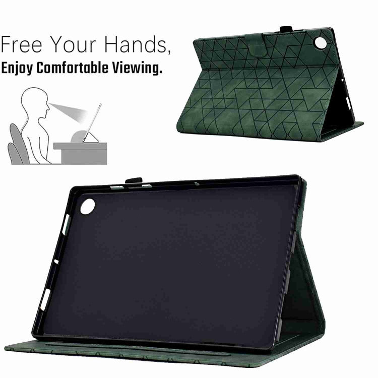 For Samsung Galaxy Tab A11 / A9 Rhombus TPU Smart Leather Tablet Case(Green) by bashfashion