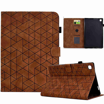 For Samsung Galaxy Tab S6 Lite P610 Rhombus TPU Smart Leather Tablet Case(Brown) by bashfashion