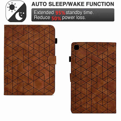 For Samsung Galaxy Tab S6 Lite P610 Rhombus TPU Smart Leather Tablet Case(Brown) by bashfashion