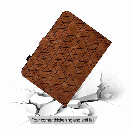 For Samsung Galaxy Tab S6 Lite P610 Rhombus TPU Smart Leather Tablet Case(Brown) by bashfashion