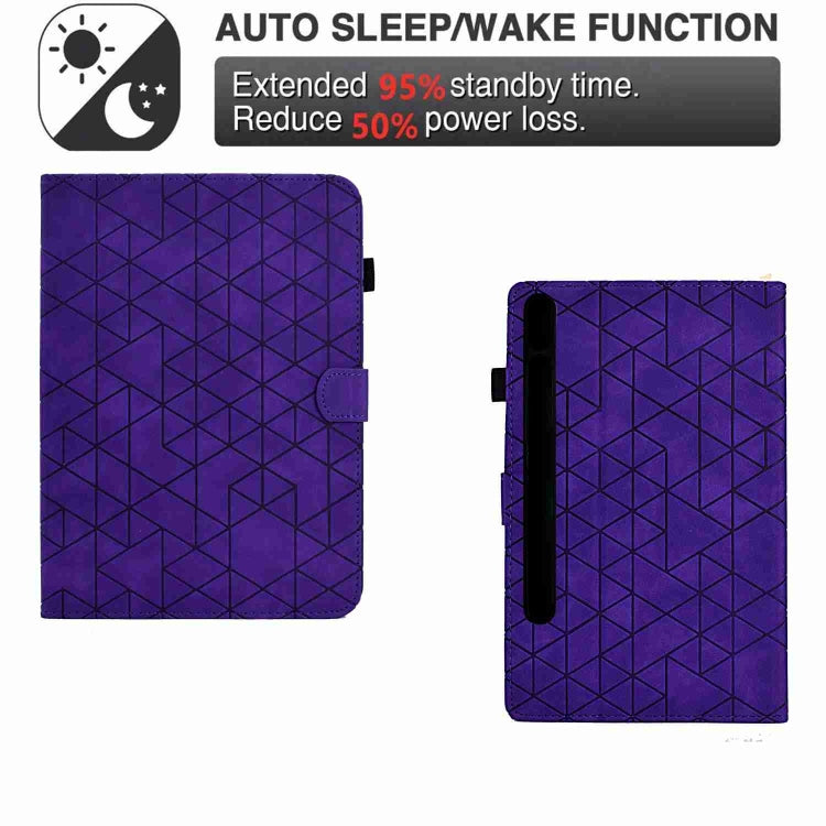 For Samsung Galaxy Tab S7 / S8 Rhombus TPU Smart Leather Tablet Case(Purple) by bashfashion