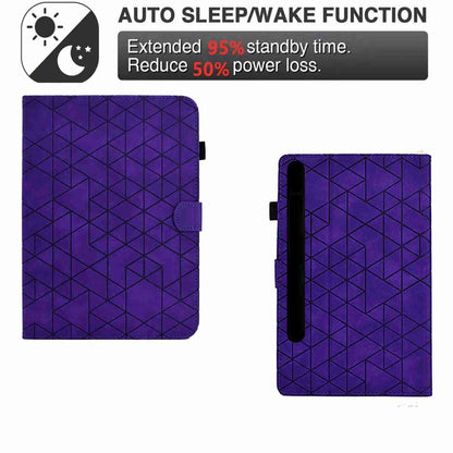 For Samsung Galaxy Tab S7 / S8 Rhombus TPU Smart Leather Tablet Case(Purple) by bashfashion
