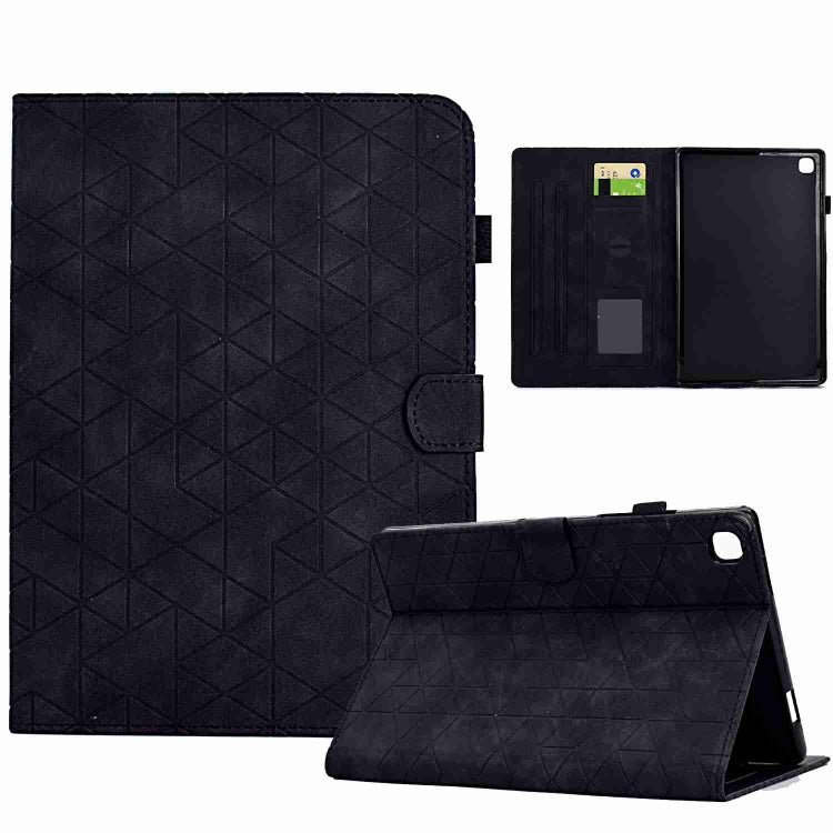 For Samsung Galaxy Tab A7 10.4 2020 T500 Rhombus TPU Smart Leather Tablet Case(Black) by bashfashion