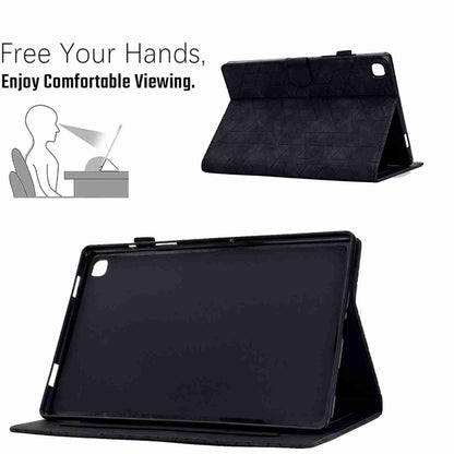 For Samsung Galaxy Tab A7 10.4 2020 T500 Rhombus TPU Smart Leather Tablet Case(Black) by bashfashion