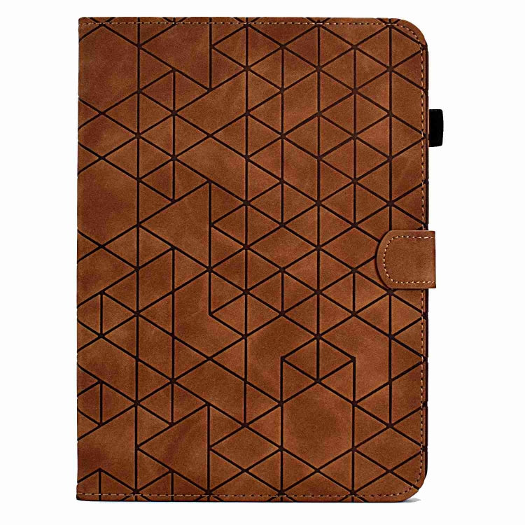 For Samsung Galaxy Tab A 10.1 T580 Rhombus TPU Smart Leather Tablet Case(Brown) by bashfashion