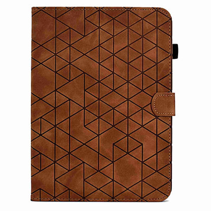 For Samsung Galaxy Tab A 10.1 T580 Rhombus TPU Smart Leather Tablet Case(Brown) by bashfashion