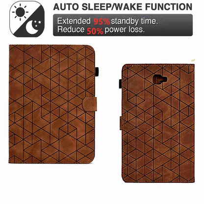 For Samsung Galaxy Tab A 10.1 T580 Rhombus TPU Smart Leather Tablet Case(Brown) by bashfashion