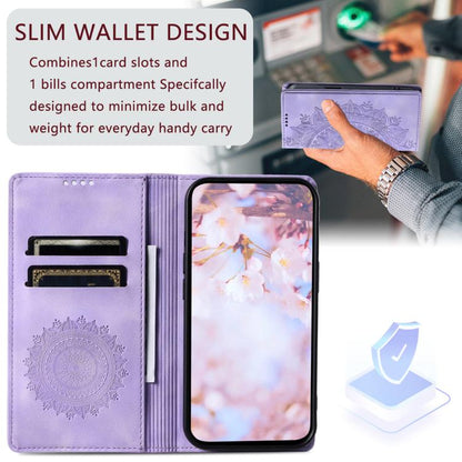 For iPhone 16e Totem Embossed Magnetic Leather Phone Case(Purple) by bashfashion