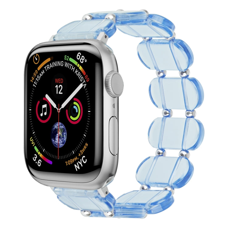 For Apple Watch Series 7 41mm Stretch Resin Watch Band(Transparent Blue) by bashfashion