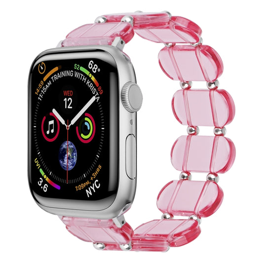 For Apple Watch SE 40mm Stretch Resin Watch Band(Transparent Pink) by bashfashion